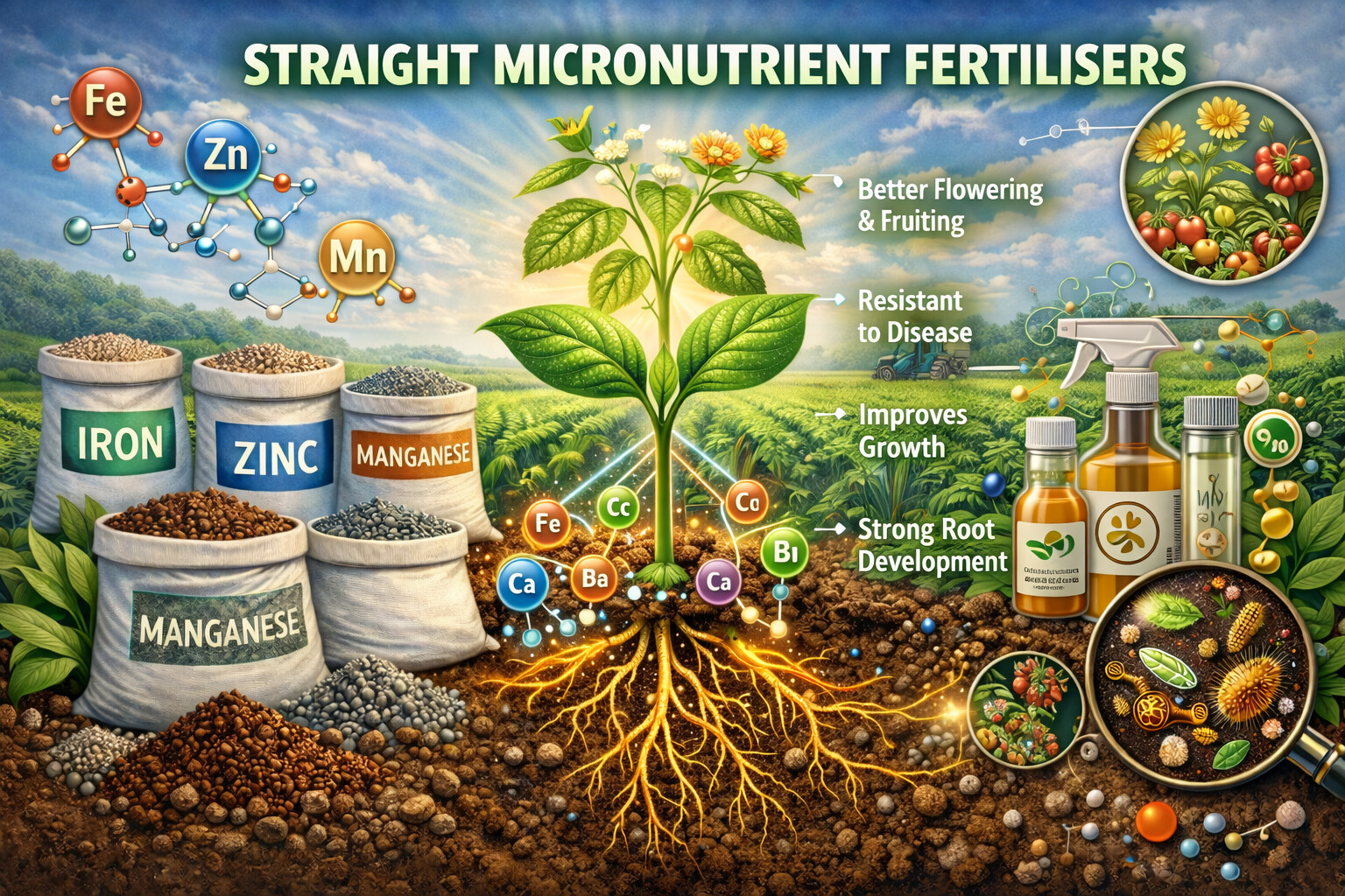 Straight micronutrient fertiliser